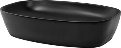 Vierkante wastafel zonder overloop 60,5x38,5x14 cm zwart keramiek LuxeBath