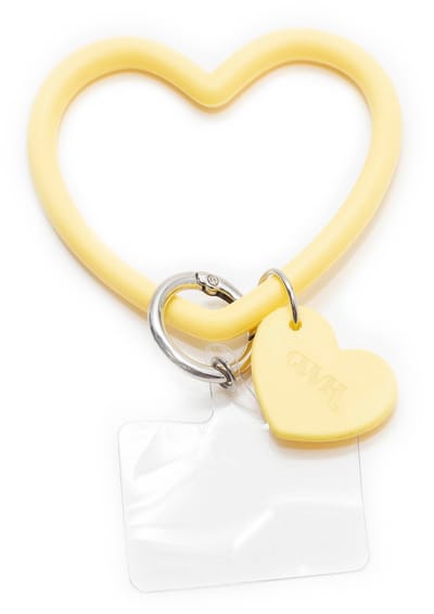 xoxo Wildhearts Hartje telefoonkoord Universeel - Koord voor telefoon - Easy Cord - Telefoonbandjes - Hartjesketting voor telefoon - Koord voor telefoon universeel - Koord voor telefoon Samsung - Telefoonkoord - iPhone - Phone Cord - Geel