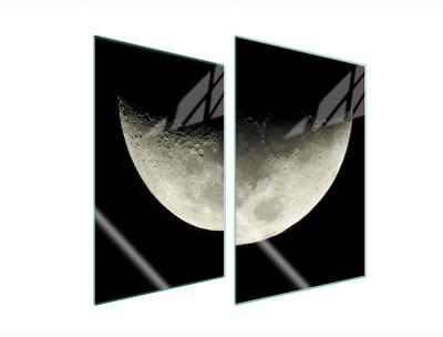 TMK ArtDeko - Glas Beschermplaat - 2x35x52 cm - Modern Design - Kleur Księżyc