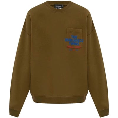Dsquared2 Pocket Logo Militairgroene Sweatshirt