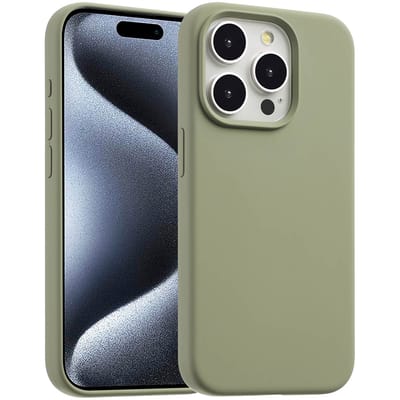Accezz Hoesje - Geschikt voor Apple iPhone 15 Pro - Liquid Silicone Backcover geschikt voor MagSafe - Cooper Green