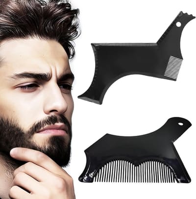 Beard Stencil Set voor Mannen - 2 Delige Set voor Perfecte Baardlijn, Gemakkelijk Scheren en Stylen