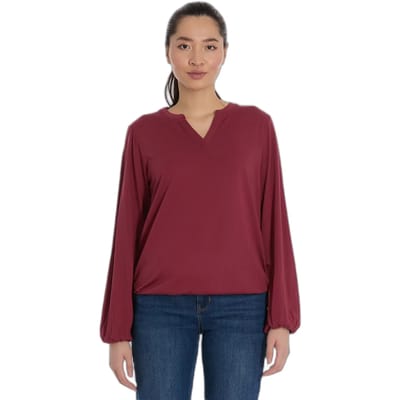Ragwear - Blouse Santica bordeaux LM dames v-hals - maat M
