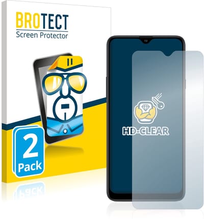 BROTECT - Screenprotector voor Samsung Galaxy A20s - Folie Beschermfolie transparant 2 Stuks