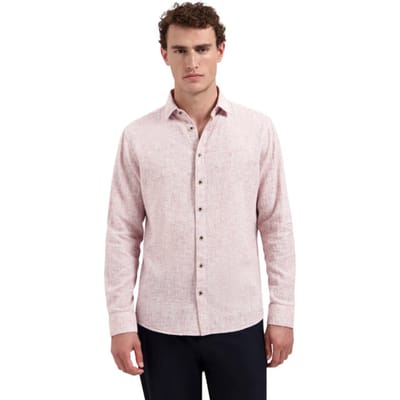 No Excess Shirt two tone with linen mauve