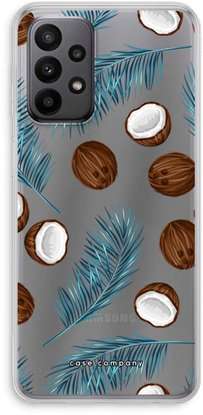 Case Company® - Hoesje geschikt voor Samsung Galaxy A23 hoesje - Kokosnoot - Soft Cover Telefoonhoesje - Bescherming aan alle Kanten en Schermrand
