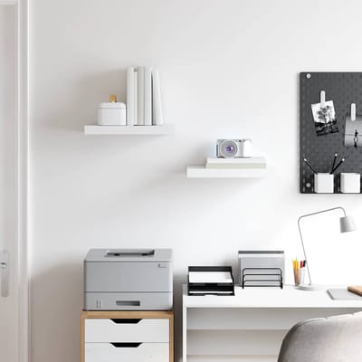 vidaXL - Wandschappen - zwevend - 2 - st - 40x23,5x3,8 - cm - MDF - wit