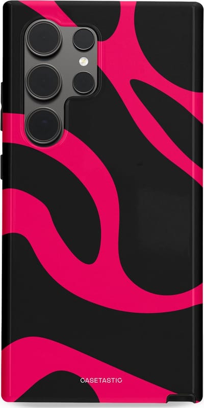 Casetastic Hoesje Geschikt voor Samsung S24 Ultra - Stijlvolle Beschermende Duo-layer Case - Hotpink Camoprint