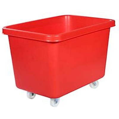 Rechthoekige container, kunststof, verrijdbaar, L 835 x B 550 mm, 227 l, rood