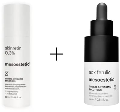 Mesoestetic Anti-Aging Set – Skinretin 0.3% & AOX Ferulic – Dag & Nacht Routine – Huidvernieuwing & Glow