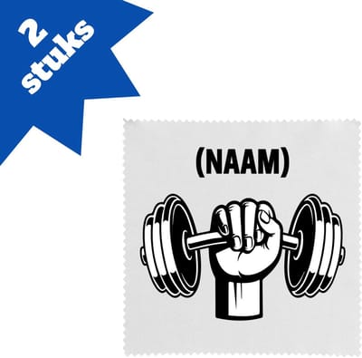 Akyol - fitness met eigen naam brillendoekjes - Fitness - sporter - sportschool - 17,8 bij 17,8 cm - 2 stuks