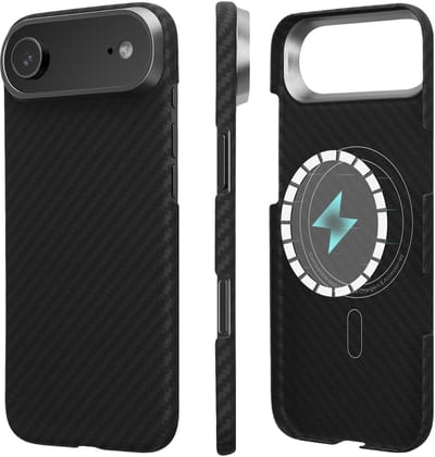 kalibri Hoes voor Apple iPhone Air Hoes - Aramide Telefoonhoes - Cover Case - Compatibel met MagSafe mat zwart