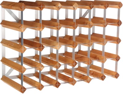 Traditional Wine Rack Co. - Wijnrek - Voor 30 flessen - Lichte eik - 61.2x22.8x42cm