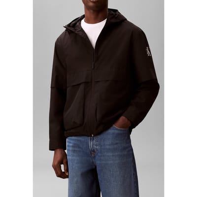 Calvin Klein Long Sleeve Ripstop Hooded Fleece Black Taglia: M | Trench Outlet | Uomo | Nero
