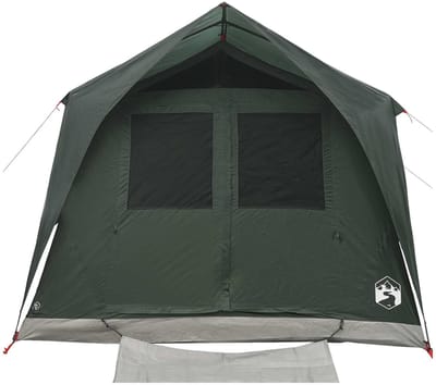 vidaXL - Tunneltent - met - dak - Legergroen - 10-persoons - Polyester - en - Staal
