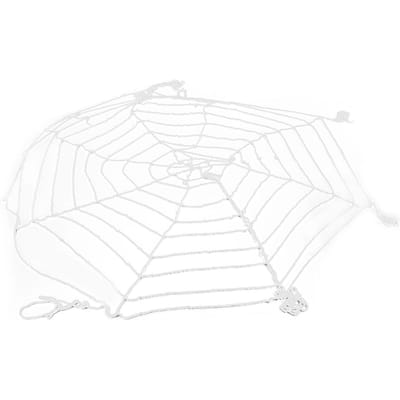 Décorations d'Halloween Toile d'araignée 3,6 m Filet rond blanc Toiles d'araignée effrayantes pour fête extérieure intérieure cour white