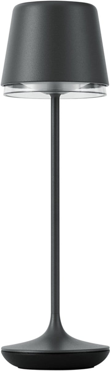 QAZQA treble - Moderne Dimbare LED Draadloze Oplaadbare Tafellamp USB met Dimmer - 1 lichts - H 25 cm - Zwart - Buitenverlichting