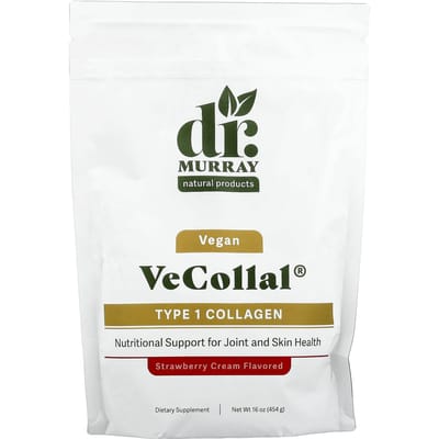 Dr. Murray'S, Vecollal®, Vegan Type 1 Collageen, Aardbeienroom, 454G (16oz)