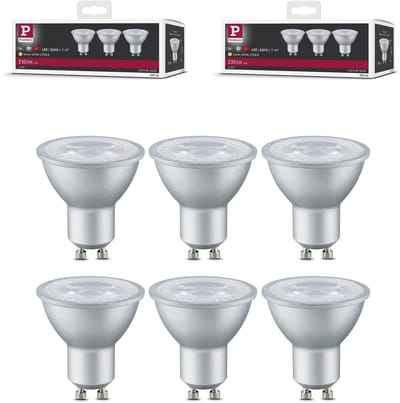 Standaard 230 V LED-reflector GU10 GU10 Set van 6 GU10 51 mm 2700K 6x4W 6x230lm 230V Alu