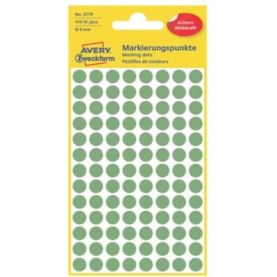 Huismerk Avery 3177 Ronde Etiket 8mm Licht Groen