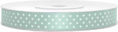 Partydeco - Satijn lint mint dots 12mm/rol 25m