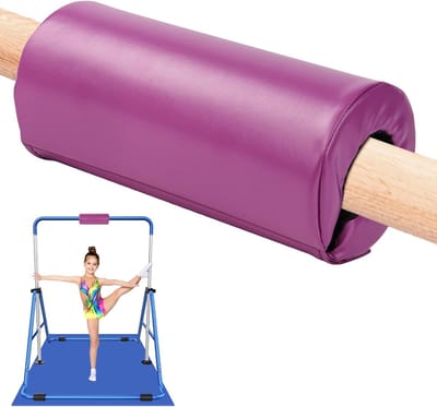 Beschermende Padding voor Gymnastiek Bar, Zachte Spons voor Ongelijke en Horizontale Bars, Ideaal voor Kinderen en Volwassenen, Paars, 24 x 10,5 cm