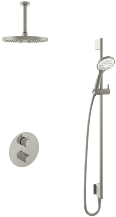 Hotbath Buddy - Inbouw Regendoucheset - Thermostatisch - Plafondbuis 15 cm - Hoofddouche 250 mm - Ronde Handdouche 3 Standen - Glijstang 900 mm - met 2-Weg Stop-Omstel - Waterbesparend - V02