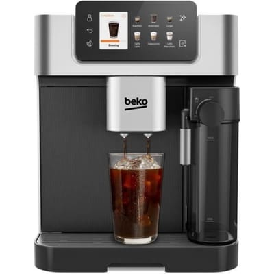 Koffiezetapparaat met bonenmaler - BEKO - CEG7348X - 1350 W - 250g bonen - Zwart / Zilver