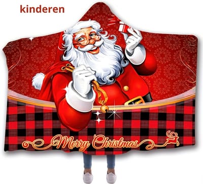 Bovista Hoodie Deken Met Mouwen - Onesie - Plaid - Fleece Blanket - Knuffeldeken - Dames - Heren - Kinderen - Kerstman - Kinderen