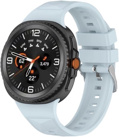 Strap-it Siliconen 'Diamond' bandje met gespsluiting geschikt voor Samsung Galaxy Watch 9 (40/44mm) / Watch 8 (40/44mm) / 8 Classic (46mm) - lichtblauw