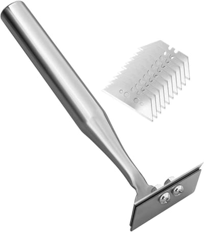Keuken Schraper - Schoonmaak Hulpmiddel - Vlekken Verwijderen - Ergonomisch Handvat - 22 x 8 x 6 cm - Zilver
