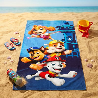 Strandlaken Paw Patrol 70x140cm – Chase Marshall Skye Rubble – 100% Katoen – Officiële Licentie