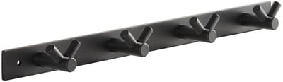 SOTECH Blackline CORA V-haakrail 345 mm met 4 haken zwart gepoedercoat Garderoberail