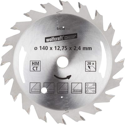 wolfcraft - Cirkelzaagblad 140x12,75mm - 20 Tanden - Zaagblad voor Cirkelzaag - Serie Zilver - 6458000