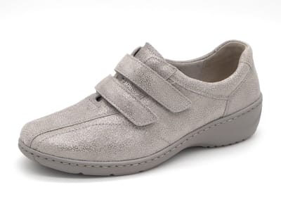 Waldläufer Dames Klittenbandschoen - 607302-127-070 Lichtgrijs - Wijdte K - Maat 5½ (38.5)