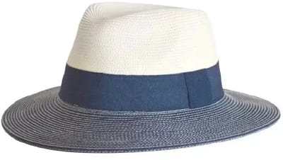 Naledi Fedora – Zonnehoed Dames UV Werend - Maat: M-L: 58 cm - Ivory/Navy