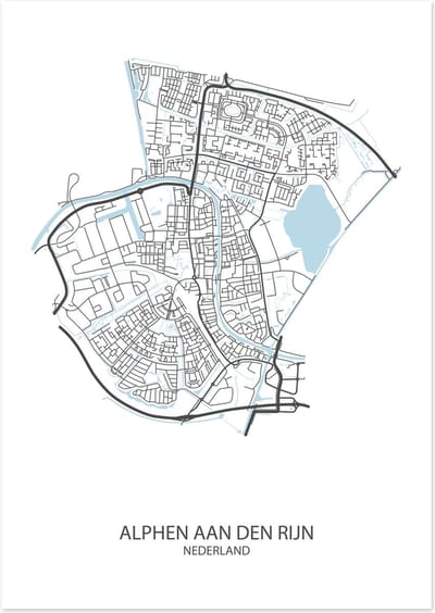 Poster Alphen aan den Rijn | Plattegrond  | 29,7 x 42,0 cm (A3)