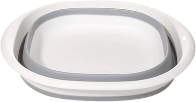 Opvouwbare Afwasbak - Draagbare Wastafel - Ruimtebesparend Opbergen - Vouwt in één seconde - 26cm Hoog - Grijs