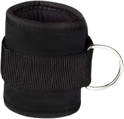 Enkelbanden Kabelmachine - Fitness Riemen - Been Training - Verstelbaar & Gevoerd - 48 cm Lengte - Zwart