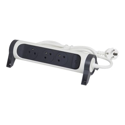 Legrand Premium Contactdoos 3x2P Met 3m Snoer Zwart Wit (Europese Stekkerdoos) - 049458 [5 stuks]