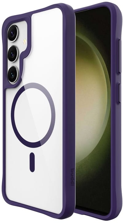 Buddi Hybrid - Hoesje Geschikt voor Samsung Galaxy S25 / S24 - Compatibel met MagSafe - Back Cover met Magneet - Magnetische Beschermhoes - Transparant Paars