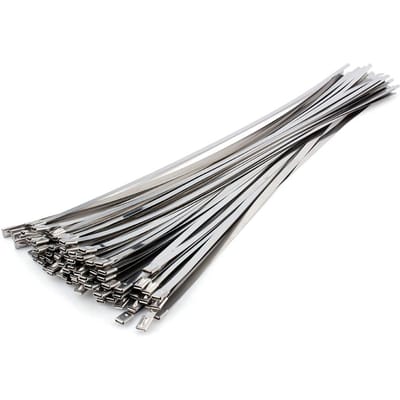 50 x 500mm RVS Kabelbinder, Metalen Kabelbinder Vergrendelende Tie Wrap Vergrendelend Uitlaatpijp Header