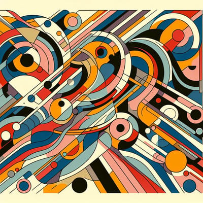 Doodle picasso schilderij | Picasso's Doodle: een artistiek meesterwerk vol creatieve verbeelding | Kunst - 100x100 centimeter op Dibond | Foto op Dibond
