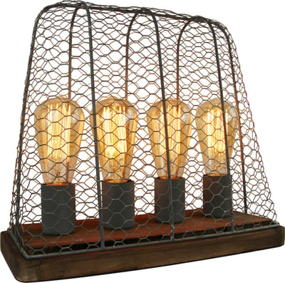 Chericoni Quattro tafellamp - 4 lichts - grijs & vintage wood