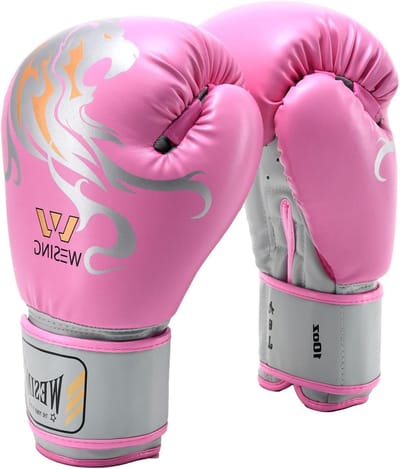 Wesing Pro Grade Bokshandschoenen voor dames en heren, kickboksen zakwerk, gel sparring trainingshandschoenen Workout Exersize handschoenen (14 ounce, roze)