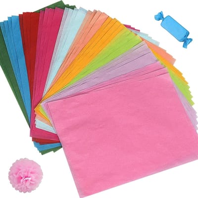 100 Vellen Zijdepapier 21x30cm in 10 Kleuren - Ideaal als Cadeaupapier en voor Knutselprojecten