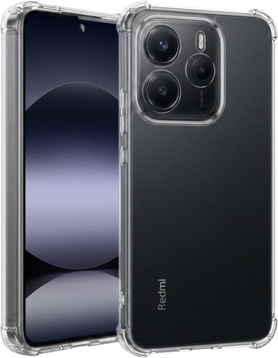 Hoesje - Geschikt voor Xiaomi Redmi Note 14 5G - Sterk & Shockproof - Siliconen Shock Case - Hoes Cover - Telefoonhoes - Transparant