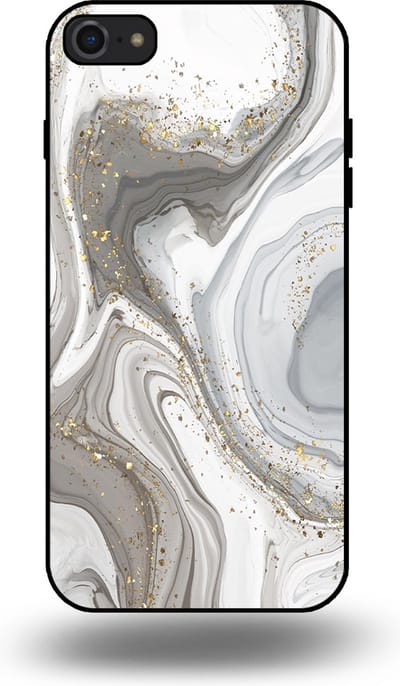 Smartphonica Telefoonhoesje geschikt voor iPhone 7/8 met marmer opdruk - TPU backcover case marble design - Zilver geschikt voor Apple iPhone 7;Apple iPhone 8