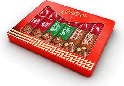 Côte d'Or deluxe geschenkdoos - mix van 6 chocoladerepen - melkchocolade met melkvulling en hazelnoten - origineel chocoladecadeau - 275g