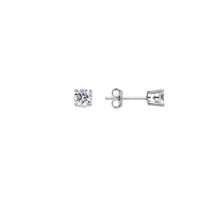Luxenter Sterling zilveren 925 oorbellen met gerhodineerde Brilliant Zirkonia - Kyoro